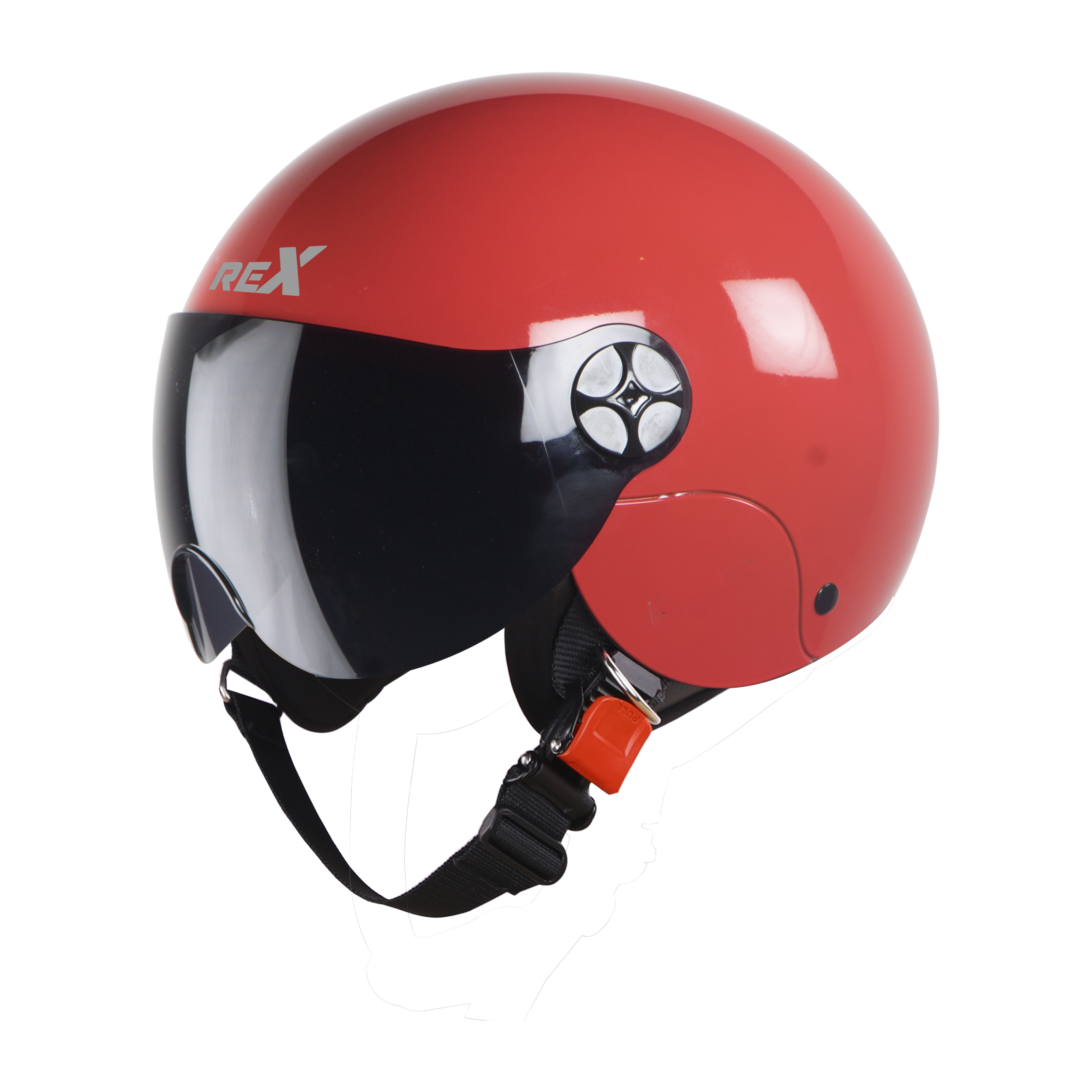 SBH-16 REX GLOSSY RED (FITTED WITH CLEAR VISOR AND SMOKE VISOR ONLY FOR ILLUSTRATION PURPOSE)